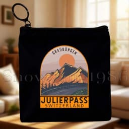 Zurich Switzerland Country Map Flag Swiss Girl Cute Canvas Coin Purse Bags Small Square Key Storage Cotton Card Bag Wallet Pouch