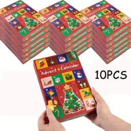 1-10Pcs Large Christmas Advent Calendar Boxes 24 Grids Fillable Empty Box with Number Kids New Year Party Gift Home Decoration