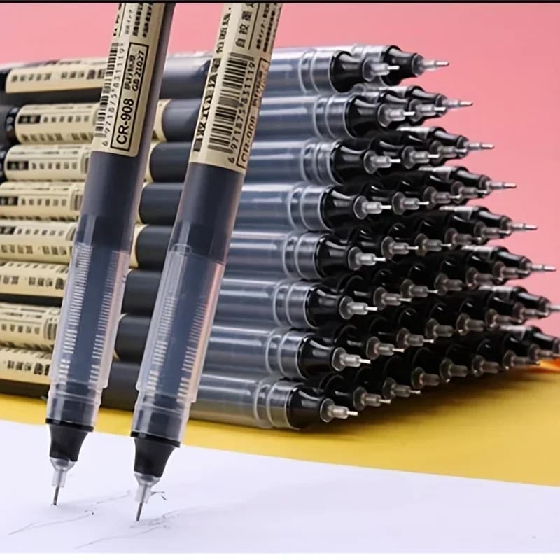 New 10Pcs High Quality Needle Type Gel Pens Straight Liquid Ballpoint Pen Kawaii Stationery School Office Supplies Writing