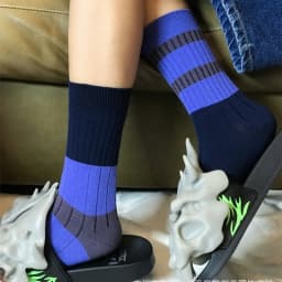Retro Women's Socks Korean Style New Novelty Cotton Casual Mixed-Color Japanese Style AB Socks Women Striped Cotton Medium Socks