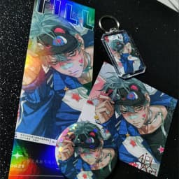 1 Set Alien Stage Ivan Till Cards Badge Brooches Bookmark Postcard Laser Ticket Anime Cosplay Accessories Props 6pcs/set