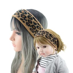 Leopard Headband Cross Knit Chunky Headbands Elastic Crochet Turban Ear Warmer Headwraps for Children Women Hair Accessories