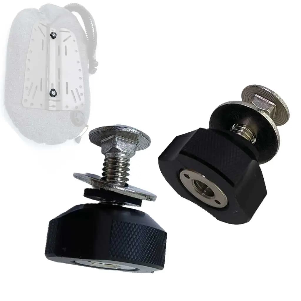 1/2Pcs Scuba BCD Wing Hand Knob Quick Release Stainless Steel Thumb Screw for Dive Backplate Wing Tank Attachment Systems