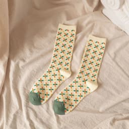1/3/5 Pairs Sunflower Print Socks Women Mid-Calf French Style Cute Preppy Casual Fashion All Season Daily Wear EU 35-40 US 5-8