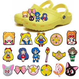 17-25PCS Japanese Anime Shoe Charms Cartoon Shoes Accessories Clogs Sandals Decorations Buckle for Friend Party Gifts