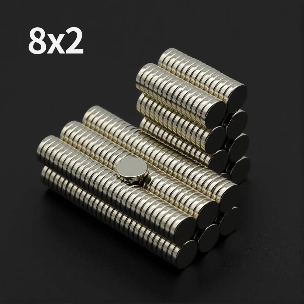 8x2mm Powerful Neodymium Magnet N35 NdfeB Permanent Magnetic imanes Round Super Strong Fridge Magnets DIY