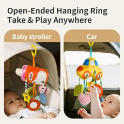 Baby Bed Bell Toy Car Milk Bottle Themed Bed Hanging Rattle Decoration Infant Soothing Stroller Hanging Piece