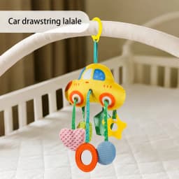 Baby Bed Bell Toy Car Milk Bottle Themed Bed Hanging Rattle Decoration Infant Soothing Stroller Hanging Piece