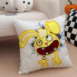 H-Happy Tree F-Friends N-Nutty Pillow Case Anti-dustmite Pillowcase Invisible Zipper Silky Short Plush Sofa Cushion Cover