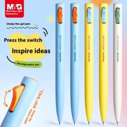 M&G K6701 Gel Pen Side Pressure Switch Double Bead Bullet Head 0.5mm Black Low Center of Gravity Speed Drying Writing Stationery