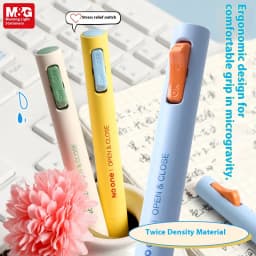 M&G K6701 Gel Pen Side Pressure Switch Double Bead Bullet Head 0.5mm Black Low Center of Gravity Speed Drying Writing Stationery