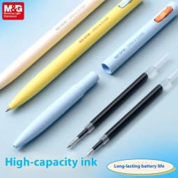 M&G K6701 Gel Pen Side Pressure Switch Double Bead Bullet Head 0.5mm Black Low Center of Gravity Speed Drying Writing Stationery