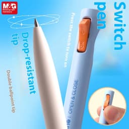 M&G K6701 Gel Pen Side Pressure Switch Double Bead Bullet Head 0.5mm Black Low Center of Gravity Speed Drying Writing Stationery