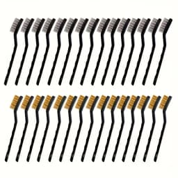 10/30pcs Stainless Steel Brass Wire Brush Set - Rust Removal & Welding Cleanup, Durable Bristles with Ergonomic Grip
