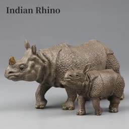 Simulation Wild Animal Model Rhino Indian Rhinoceros PVC Home Ornament Animal Educational Toy For Kids Gift