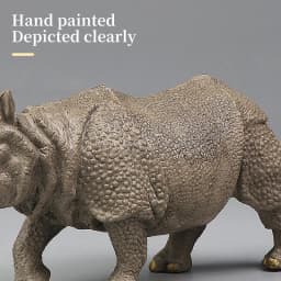Simulation Wild Animal Model Rhino Indian Rhinoceros PVC Home Ornament Animal Educational Toy For Kids Gift