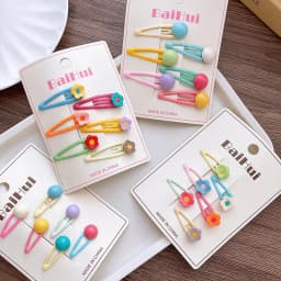 6pcs Cute Candy Color Children's Side Bb Clip Bangs Sweet Girl Flower Hairpin Headwear Girls Kids Hair Accessories