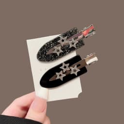 Korean Ins Style Hair Clip Glitter Diamond Stars Design Y2K Fashion Side Clip Bangs Hairpin Hair Accessories Headwear Metal Clip