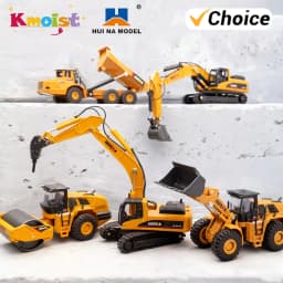 HUINA 1/50 High Simulation Alloy Toys Die-cast Navvy Loader Bulldozer Engineering Construction Car Toys for Boys Kids Xmas Gifts