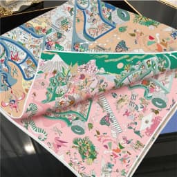 Brand Silk Scarves Wraps Double Printed Twill Silk Scarf Women Shawls Luxury Design Hijabs Fashion Square Curled Shawl 90CM