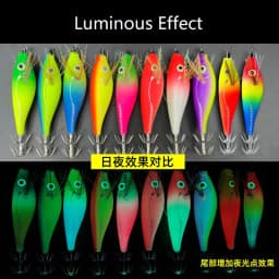 8.5cm 9.5cm Cuttlefish Jigs Octopus egi Lures Fishing Wood Shrimp Lure Luminous Squid Jig Squid Bait Spinnerbait Hook Shrimp