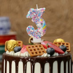 0-9 Number Birthday Candle,Happy Birthday Cake Candle， Unicorn Themed Party Supplies
