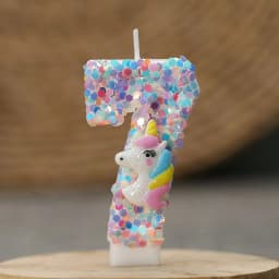 0-9 Number Birthday Candle,Happy Birthday Cake Candle， Unicorn Themed Party Supplies