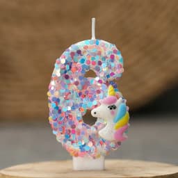 0-9 Number Birthday Candle,Happy Birthday Cake Candle， Unicorn Themed Party Supplies