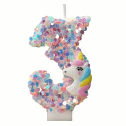 0-9 Number Birthday Candle,Happy Birthday Cake Candle， Unicorn Themed Party Supplies