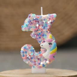 0-9 Number Birthday Candle,Happy Birthday Cake Candle， Unicorn Themed Party Supplies