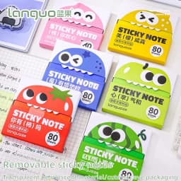 LANGUO Translucent Pull-Out Sticky Notes Frosted Pearl Surface Removable Index Tabs Memo Pad Office School Supplies Stationery