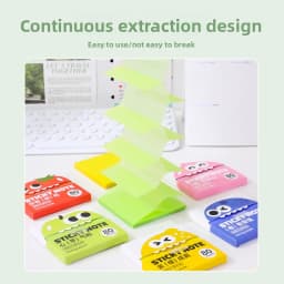 LANGUO Translucent Pull-Out Sticky Notes Frosted Pearl Surface Removable Index Tabs Memo Pad Office School Supplies Stationery