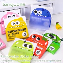 LANGUO Translucent Pull-Out Sticky Notes Frosted Pearl Surface Removable Index Tabs Memo Pad Office School Supplies Stationery