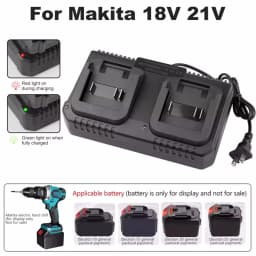 Dual Slot Charger 18V 21V Li-ion Battery Charger for Makita BL1415 BL1815 BL1830 BL1850 Electric Drill Power Tools EU US Plug