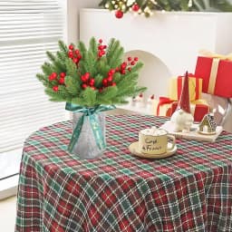 20Pcs Christmas Artificial Pine Needles Branches Green Fake Pine Stems DIY Garland Home Party Decoration Xmas New Year Gifts