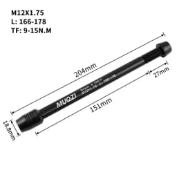 MUQZI Mountain Road Bike Trainer Thru Axle Adapter Conversion Kit Shaft Bike Wheels Quick Release Skewers M12-1.0/1.5/1.75