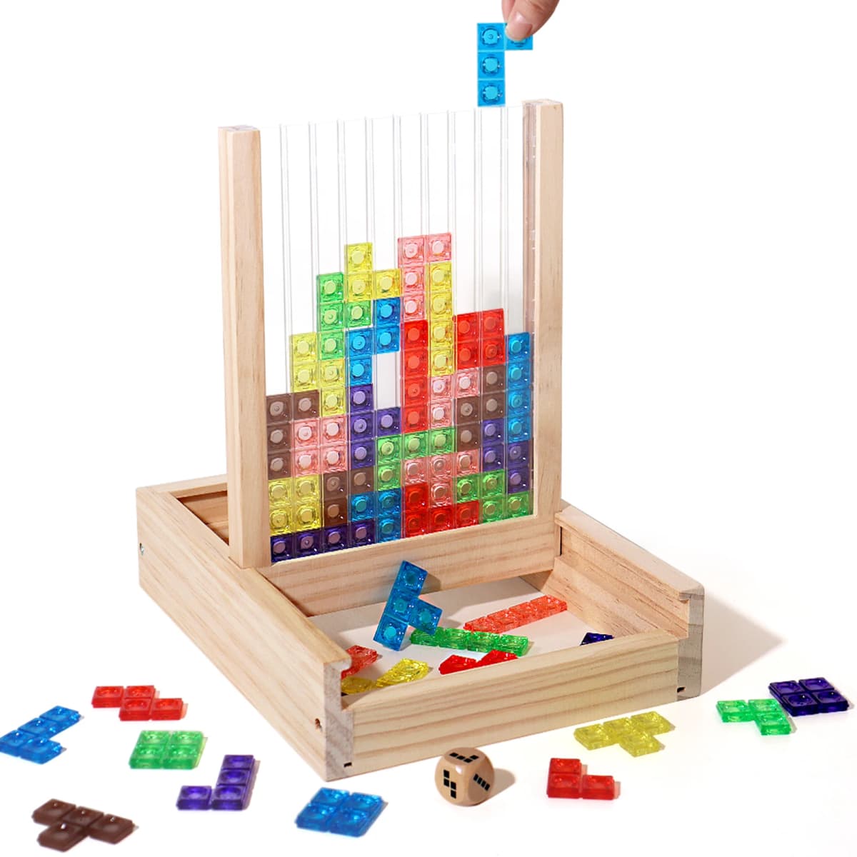3D Transparent Tetris Puzzle Logic Thinking Brain Development Two-Player Tetris Logic Fun Educational Toy Two Versions Available
