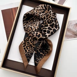 Luxury Floral Print Female Satin Neck Scarf Square Hair Scarves Foulard Head Band Shawls Wraps Neckerchief Bandana Women