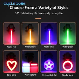 Bicycle Rear Light Creative Taillights Type-C Rechargeable MTB Road Bike Tail Light Cycling Back Lights for Night Riding Safety