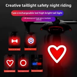 Bicycle Rear Light Creative Taillights Type-C Rechargeable MTB Road Bike Tail Light Cycling Back Lights for Night Riding Safety