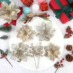 21Pcs Artificial Flowers Berry Bouquet Christmas Decoration Vase for Home Room Decor Fake Flowers Garland Ornament Accessories