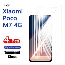 1-4PCS Screen Protector For Xiaomi Poco M7 4G M 7 Tempered Glass Crystal 9H High Aluminum Anti Scratch Case Friendly Fingerprint
