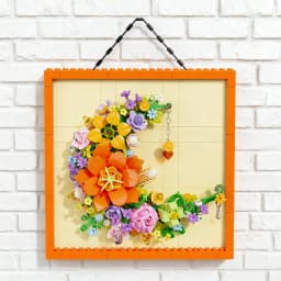 KNEW BUILT Innovative Building Block Flower 3D Photo Frame Ornament-Ideal DIY Decor,Gift for Girl,Wall Hanging & Educational Toy