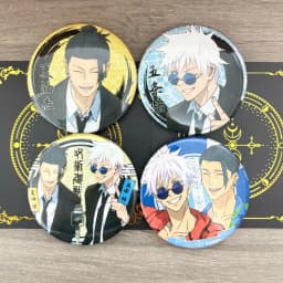 2 PCS Anime Character Satoru Gojo Tinplate Brooches Cute Cartoon Jujutsu Kaisen Figure Badge Cosplay Accessories Fans Gifts