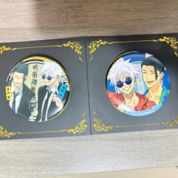 2 PCS Anime Character Satoru Gojo Tinplate Brooches Cute Cartoon Jujutsu Kaisen Figure Badge Cosplay Accessories Fans Gifts