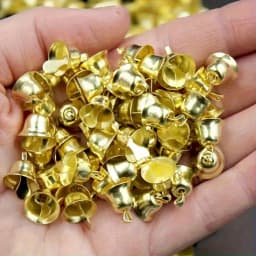 50/100pcs Mini Golden Bell Pendant - Shiny Metal Christmas Decorations for DIY Handicrafts and Festival Decorations