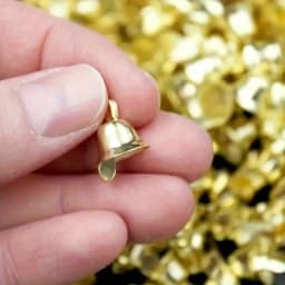 50/100pcs Mini Golden Bell Pendant - Shiny Metal Christmas Decorations for DIY Handicrafts and Festival Decorations