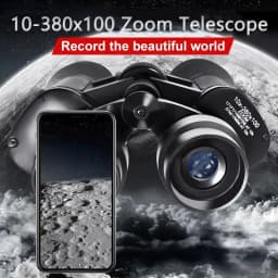10-380x100 Powerful Binoculars Long Range Telescope Zoom HD BAK4 High Magnification Professional Monocular for Hunting Tourism