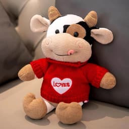 Hot toys Cute Cow Doll Little Cow Plush Toy Chinese Zodiac Cow Doll Cloth Doll New Year's Gift Girl's Birthday Gift