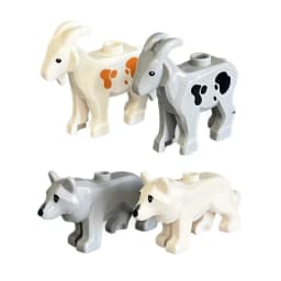 MOC City Animals Building Block Model Farm Ranch Scene Accessories Goat Wolf Pig Owl Flamingo Parrot Bird Zoo Kids Brick Toy T04